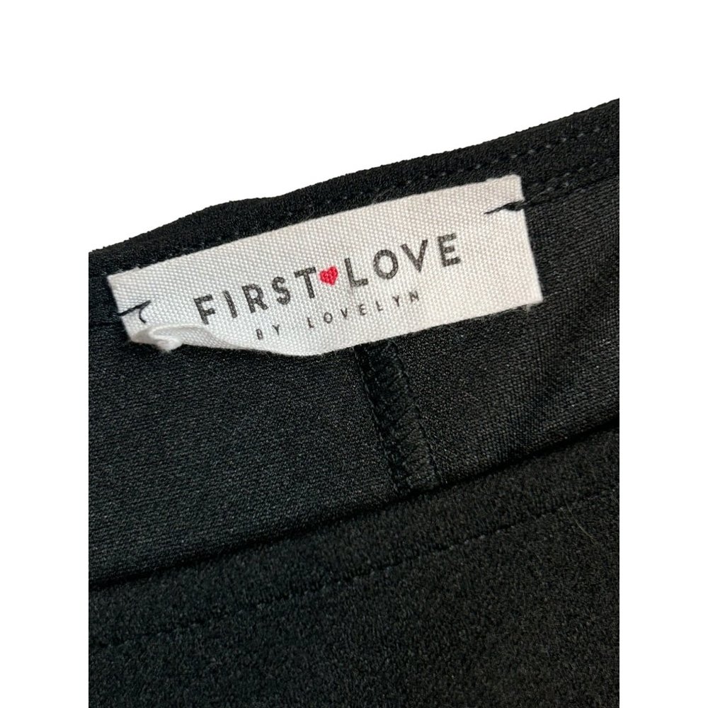 First Love By Lovelyn Womens 1X Black Knee‎ Length Short Sleeve Dress